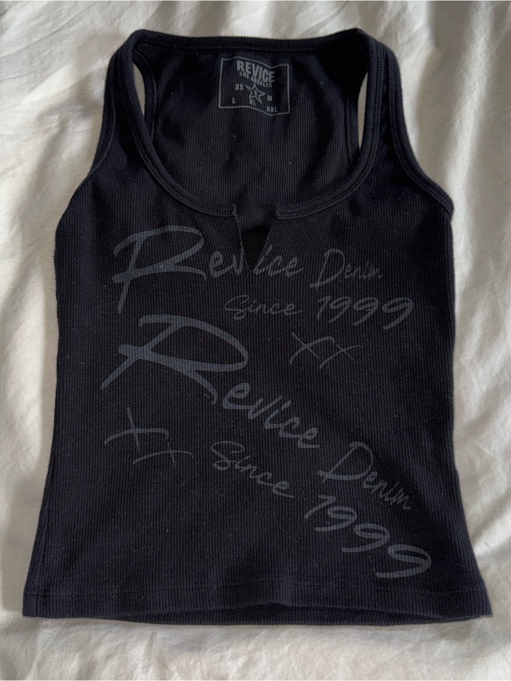 Revive Black Ribbed Tank Top